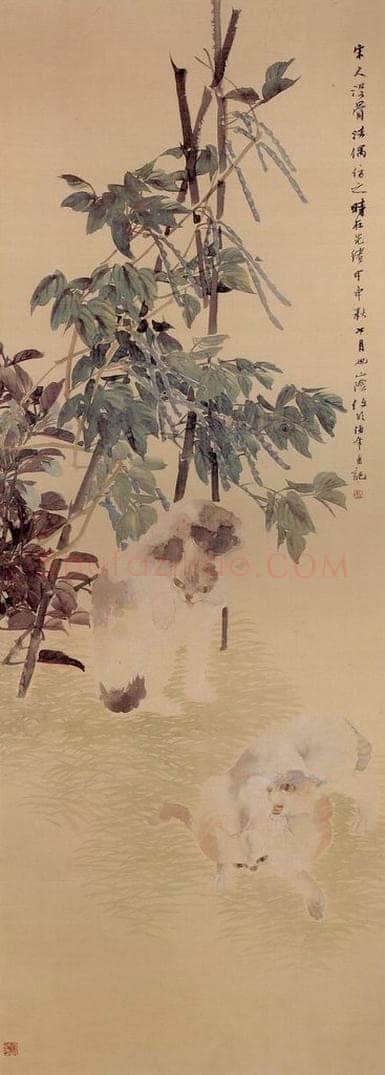 清 任颐 《猫戏图》 书画作品