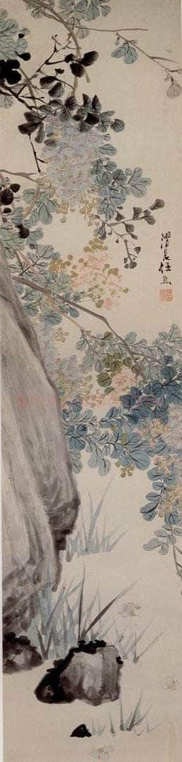 清 任熊 《四季花卉图屏》 书画作品
