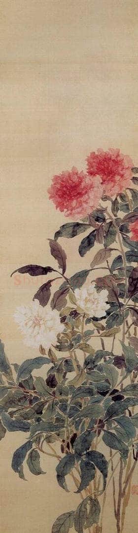 清 任熊 《花卉图屏》 书画作品