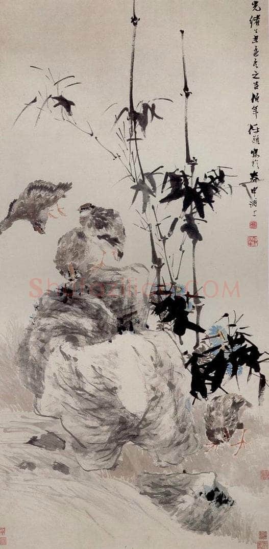 清 任颐 《四季平安图》 书画作品
