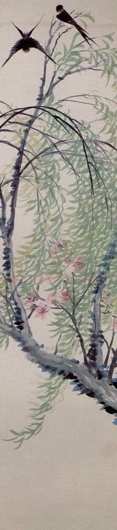 清 任熊 《花卉翎毛图屏》 书画作品