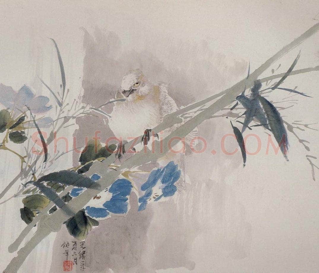 清 任颐 《花鸟人物图册》 书画作品