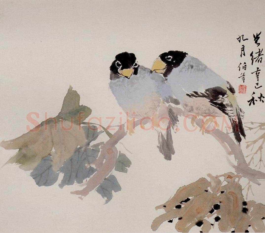 清 任颐 《花鸟人物图册》 书画作品