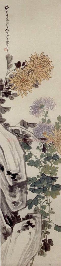 清 任熊 《花卉翎毛图屏》 书画作品