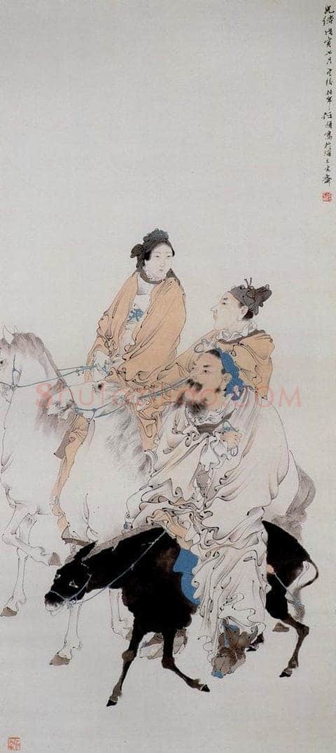 清 任颐 《风尘三侠图》 书画作品