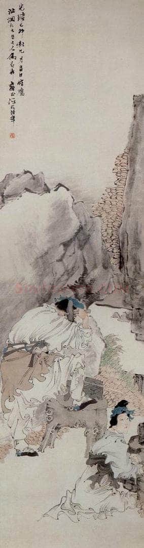 清 任颐 《干莫炼剑图》 书画作品