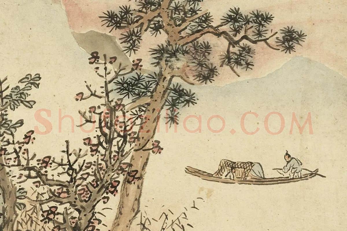 蓝瑛法赵干山水画法局部 (1)