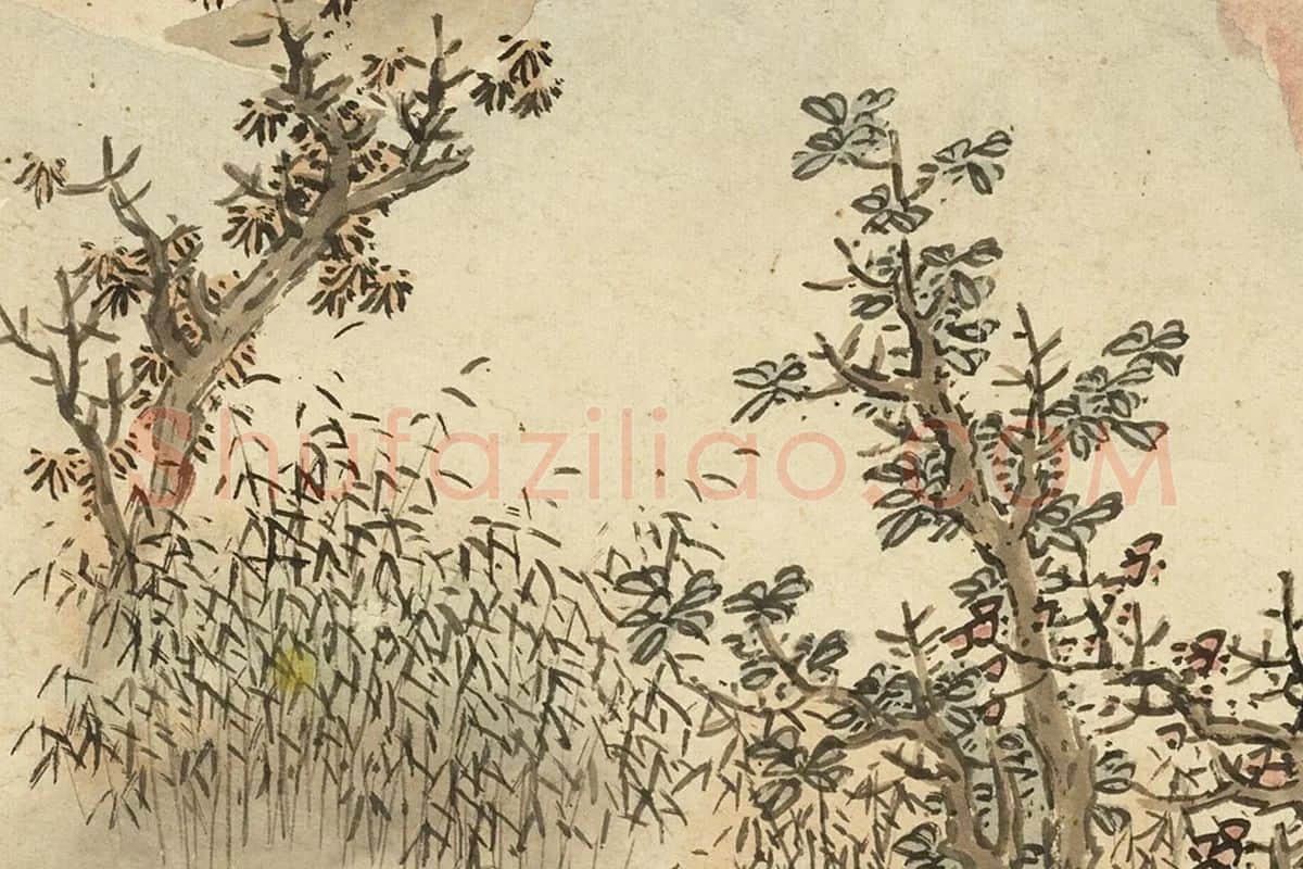 蓝瑛法赵干山水画法局部 (2)