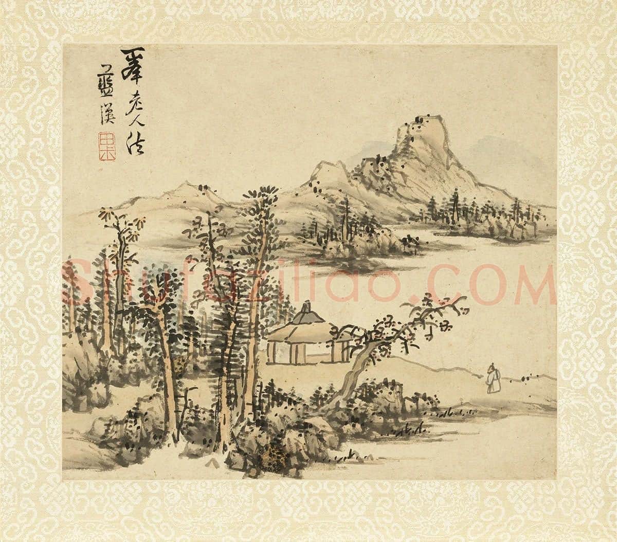 蓝瑛临黄公望山水画法