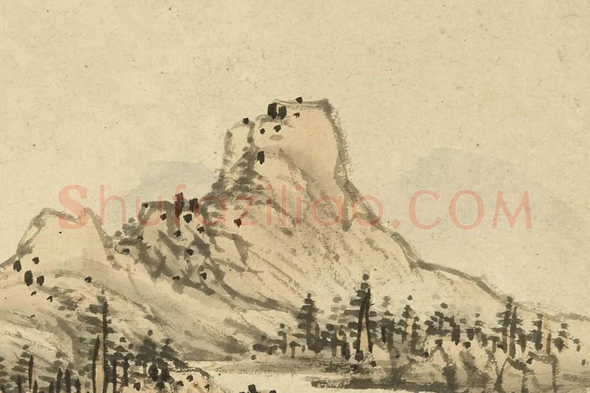 蓝瑛临黄公望山水画法局部 (4)