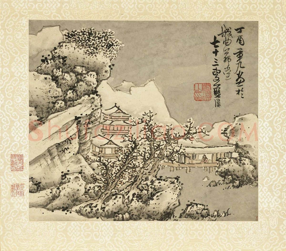 蓝瑛画雪景山水