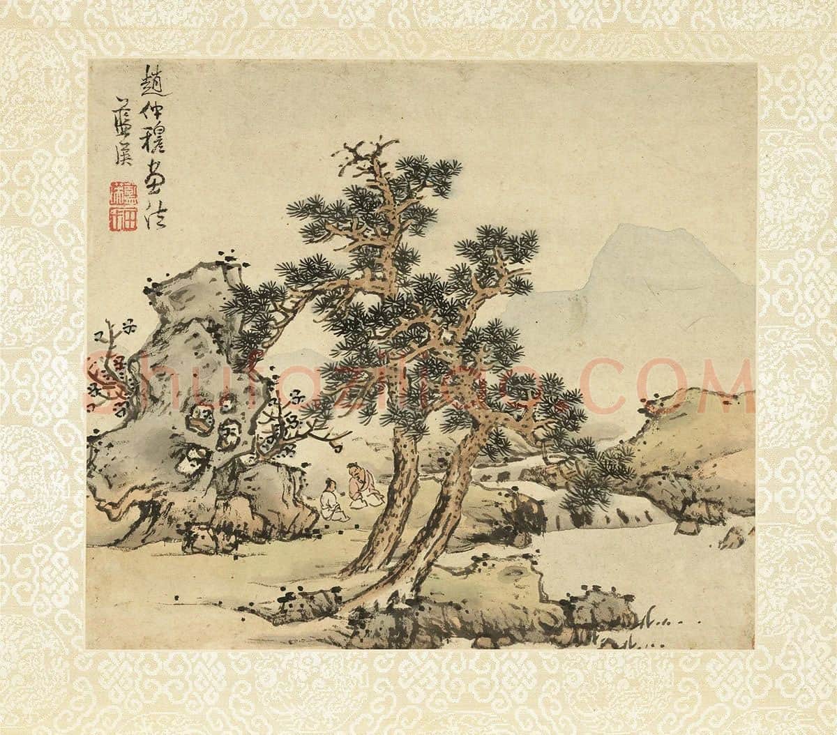 蓝瑛临赵孟頫山水画法