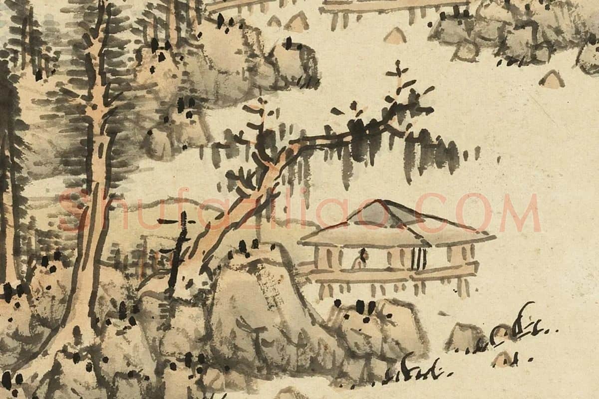 蓝瑛画山水局部 (1)