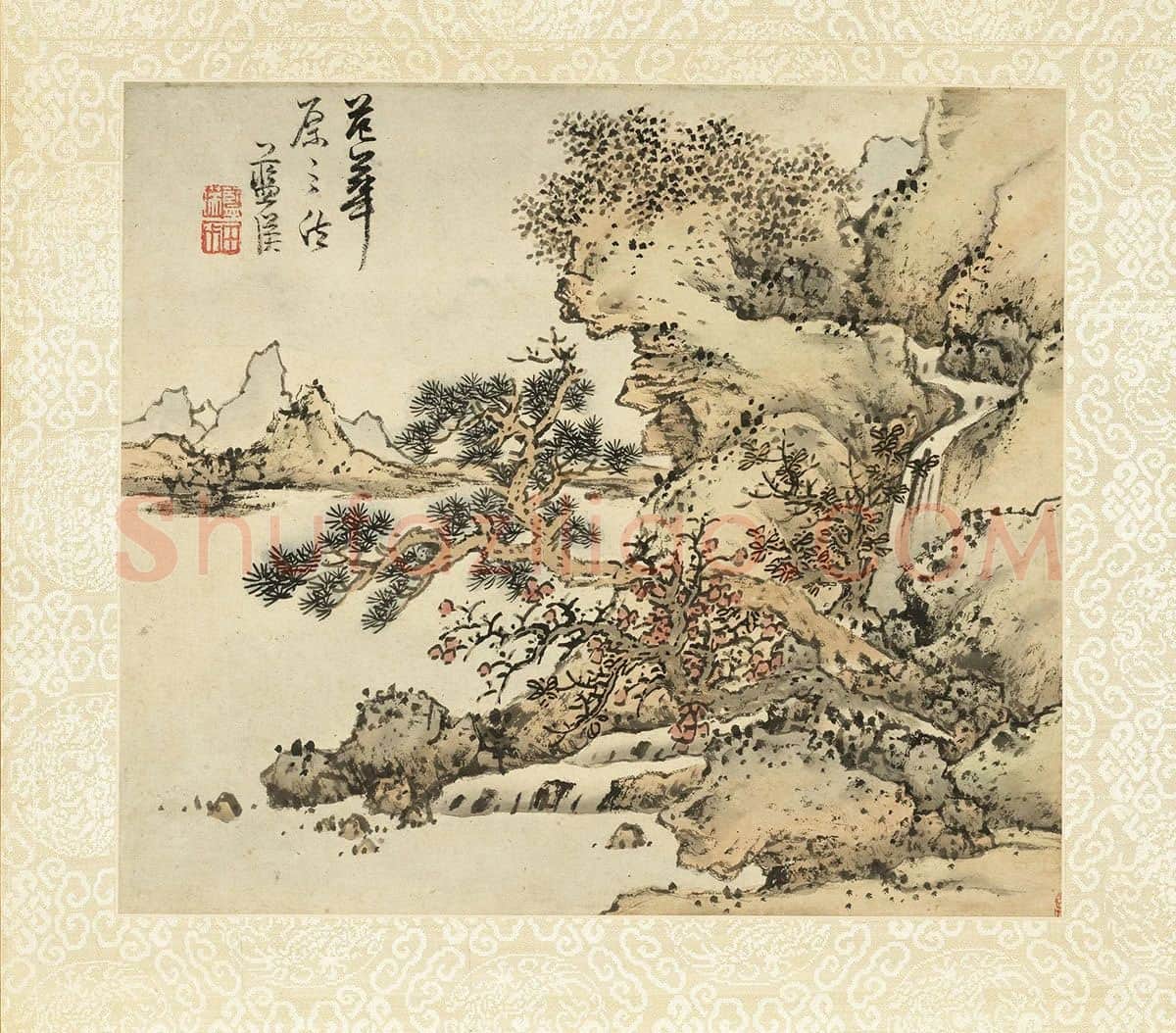 蓝瑛临范宽山水画法