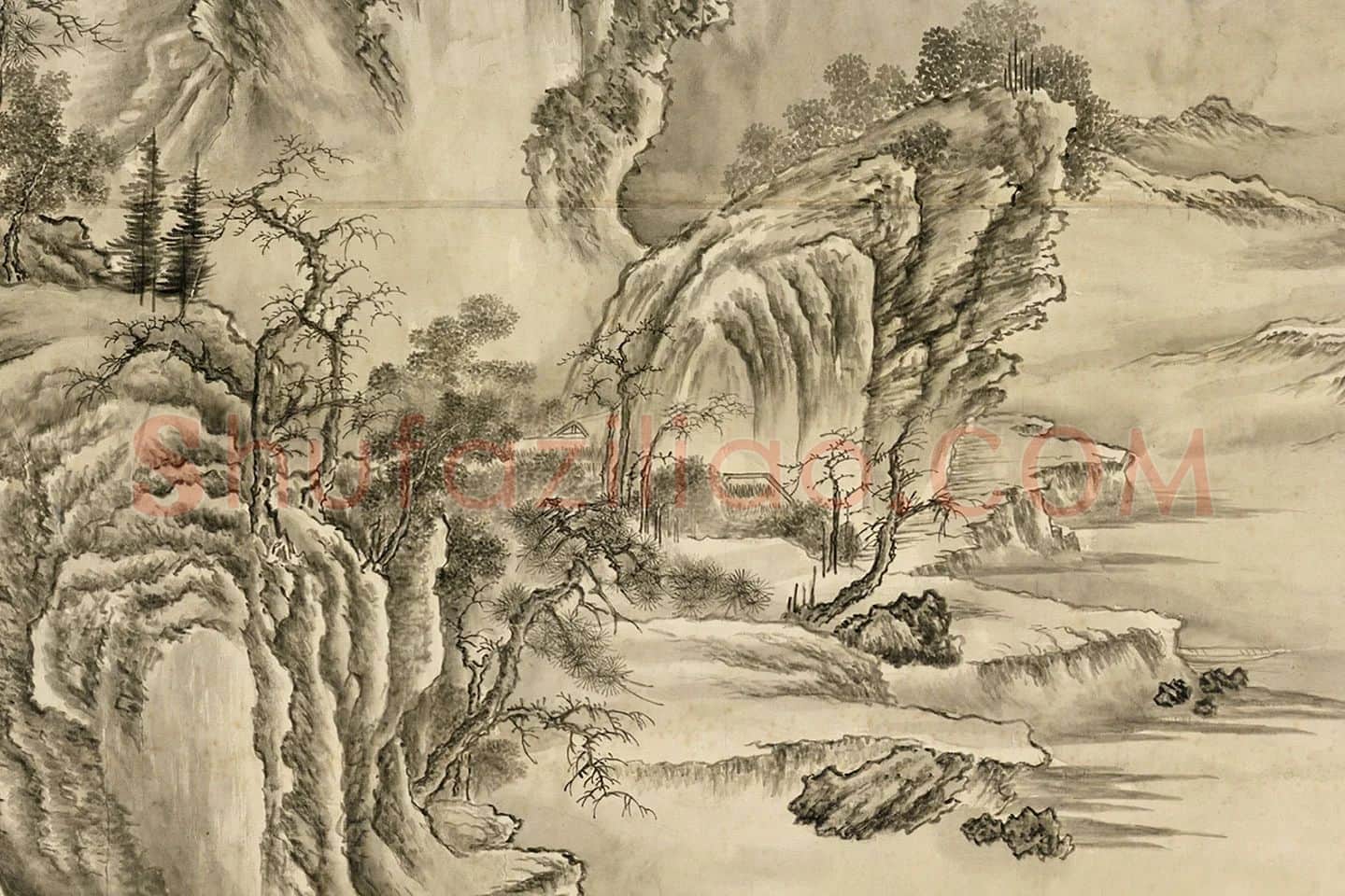 董邦达《仿荆浩匡庐图》局部 (4)