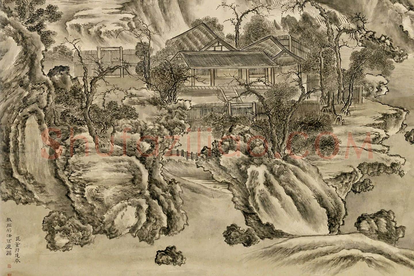董邦达《仿荆浩匡庐图》局部 (5)