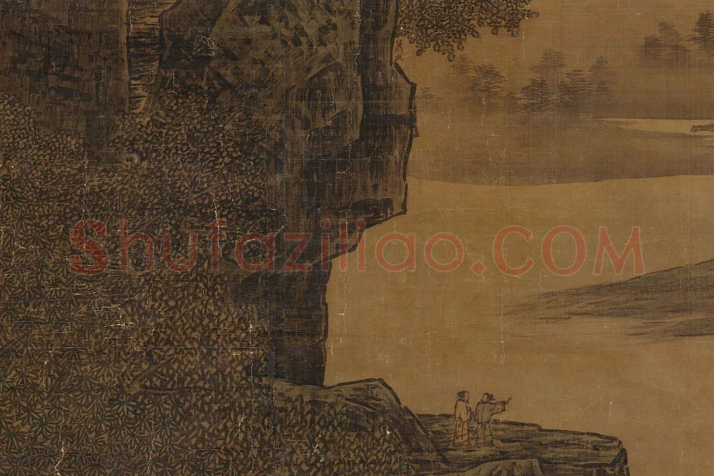 萧照山水画《山腰楼观图》局部 (3)