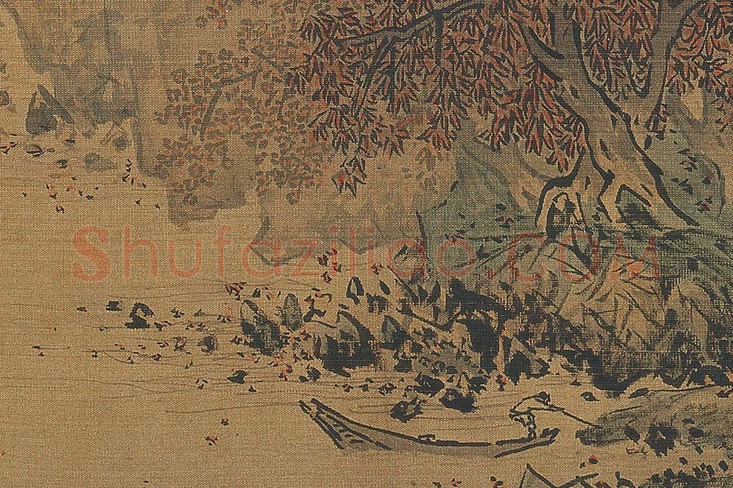 萧照《秋山红树图》高清大图局部 (1)