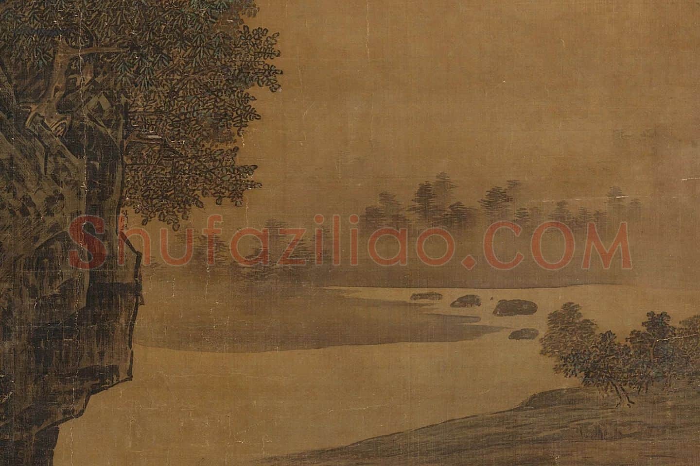 萧照山水画《山腰楼观图》局部 (5)