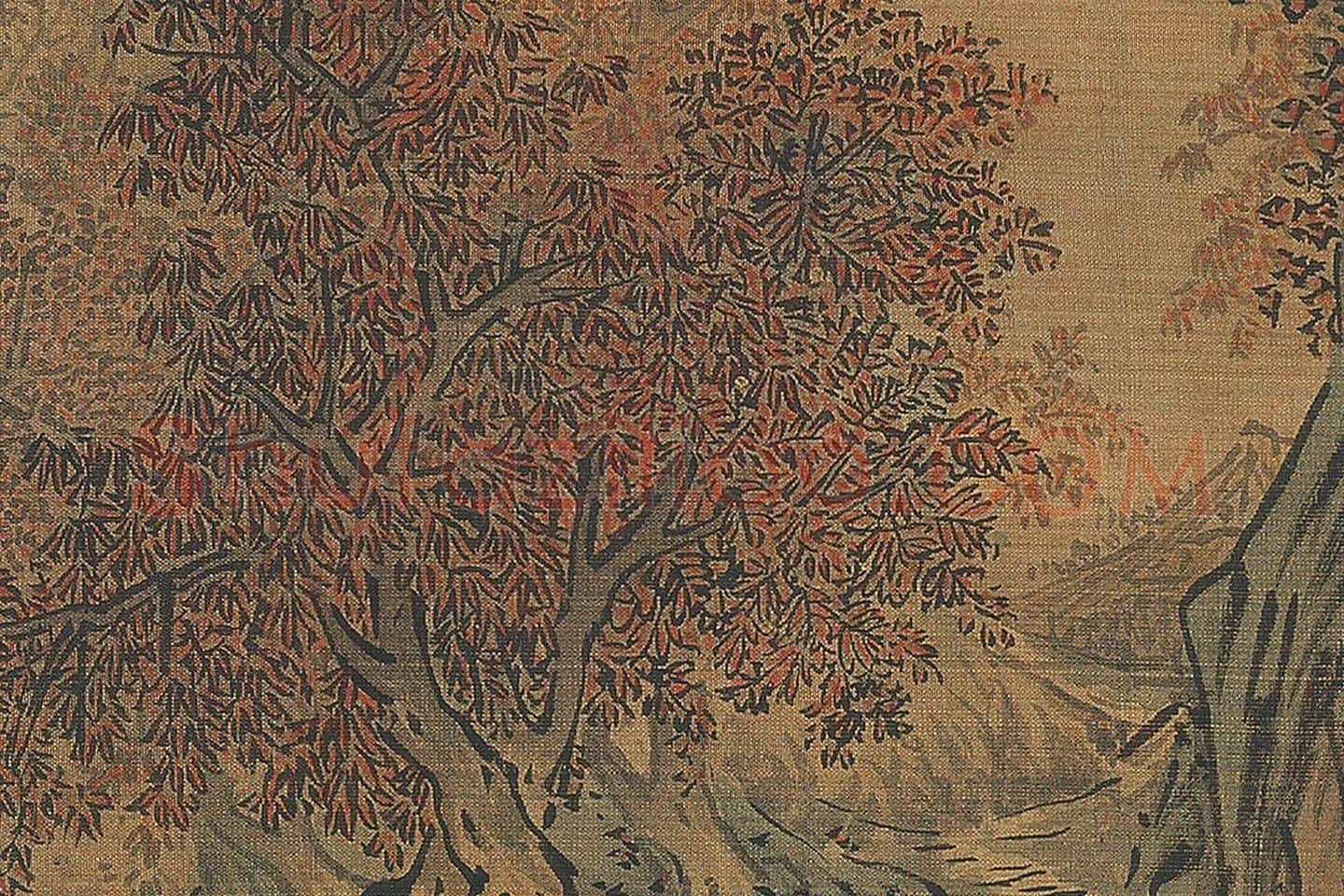 萧照《秋山红树图》高清大图局部 (2)