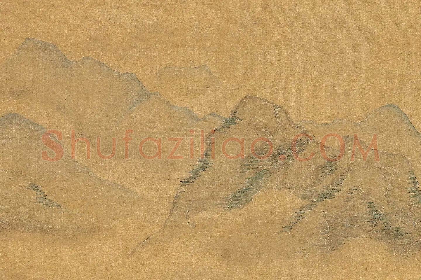 仇英青绿山水《莲溪渔隐图》高清大图局部 (8)