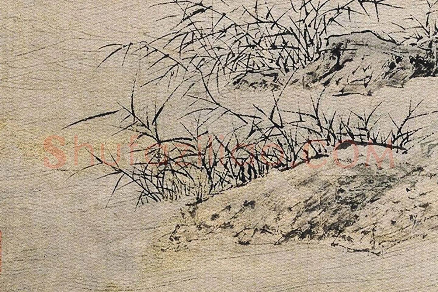 仇英山水画《渔笛图》局部 (1)
