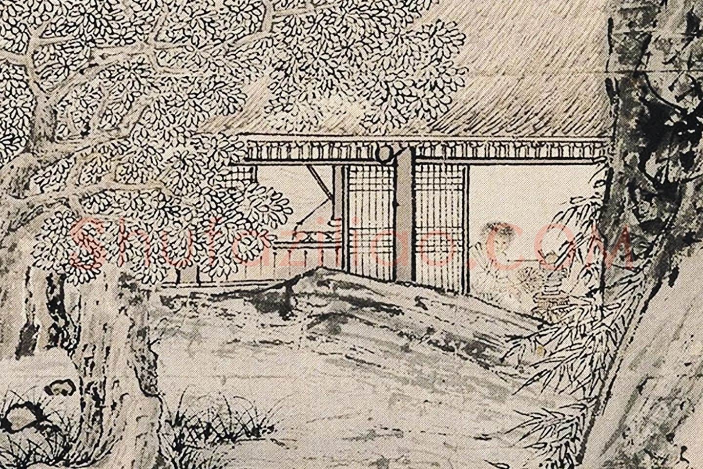 仇英山水画《渔笛图》局部 (2)