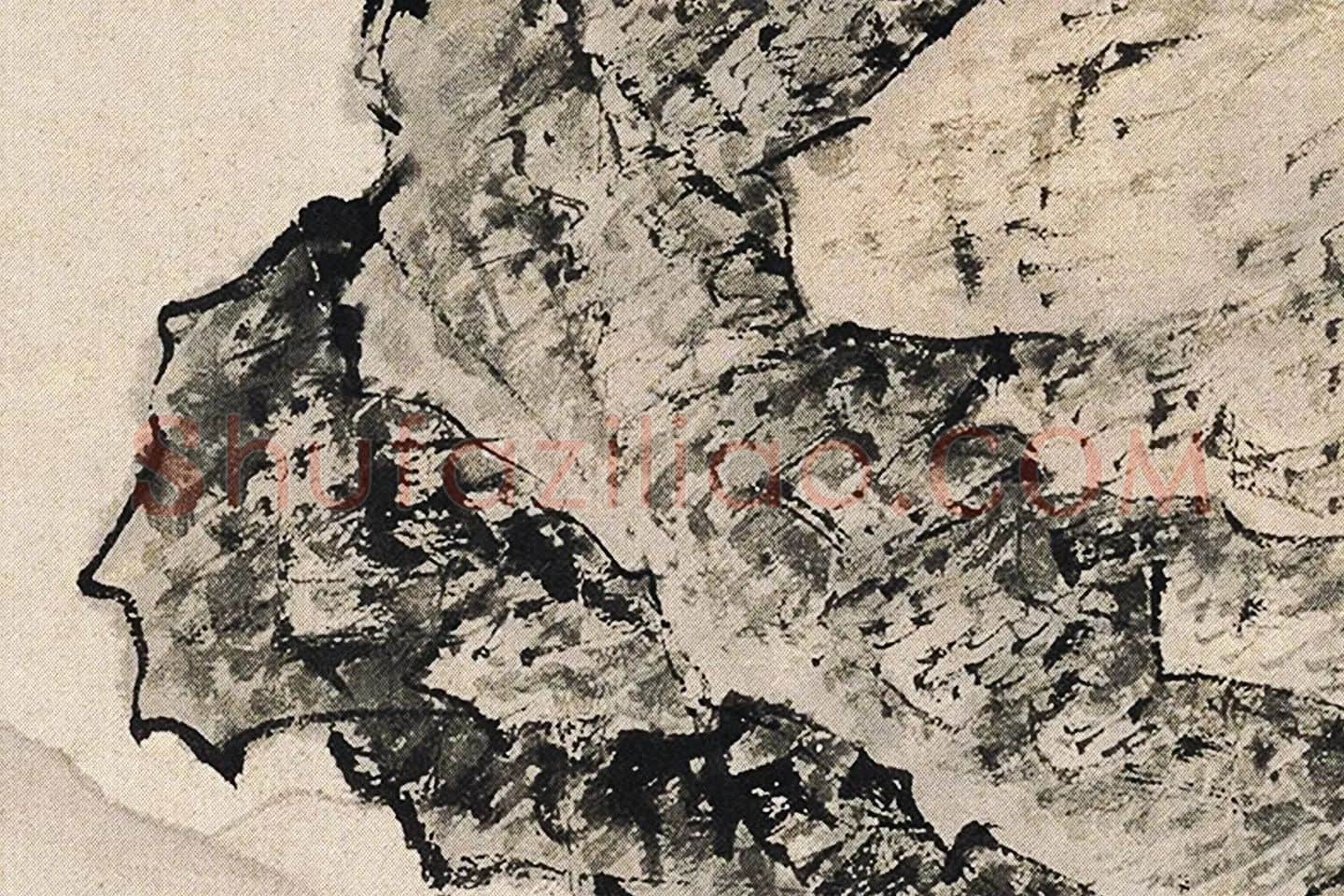 仇英山水画《渔笛图》局部 (5)