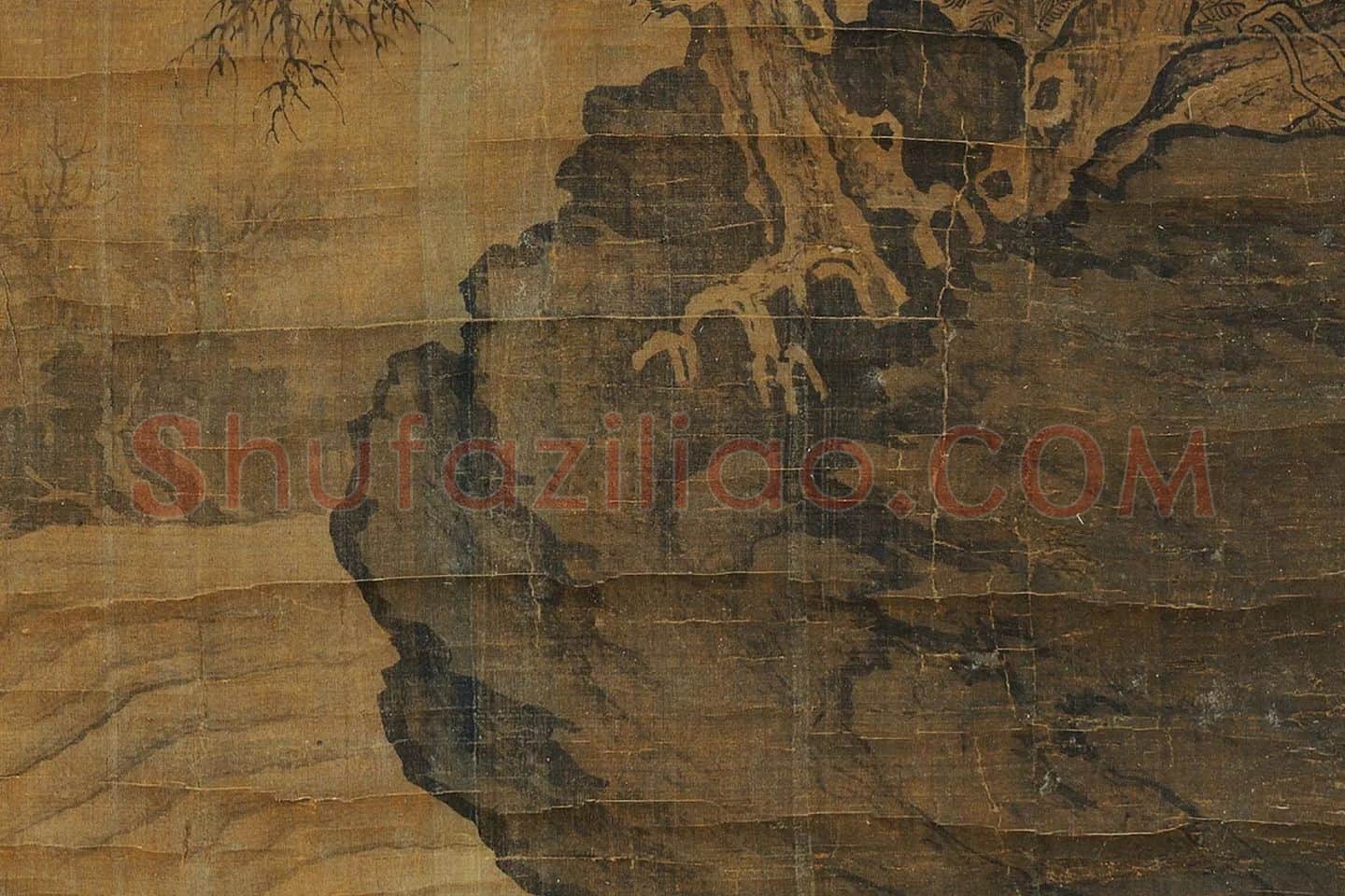 赵干山水画《烟霭秋涉图》局部 (4)