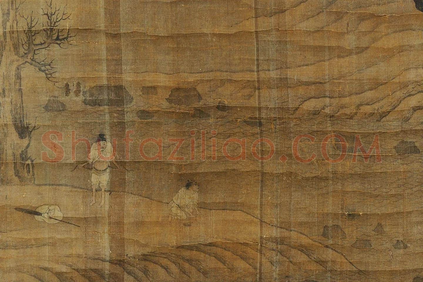 赵干山水画《烟霭秋涉图》局部 (5)