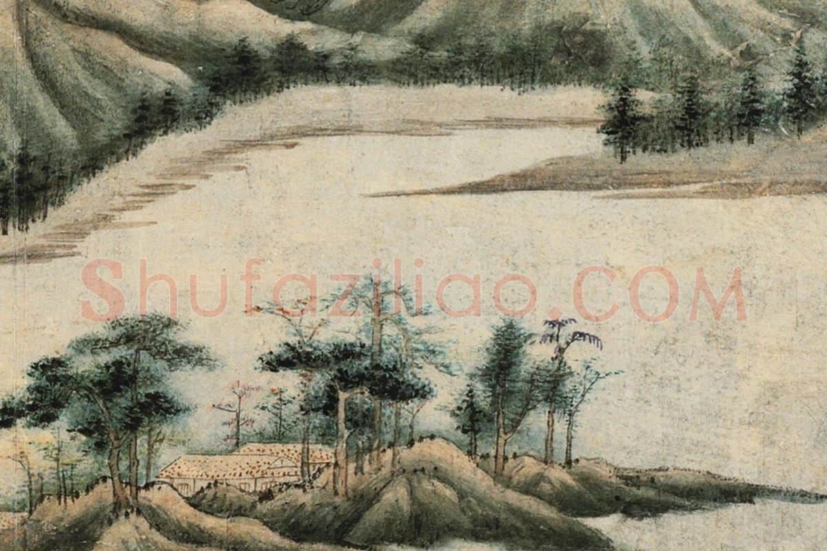 五代赵干山水画局部 (2)