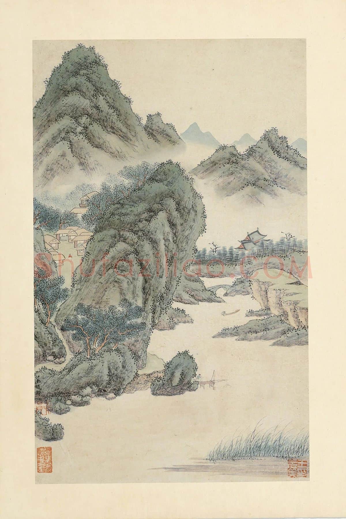 五代赵干山水页