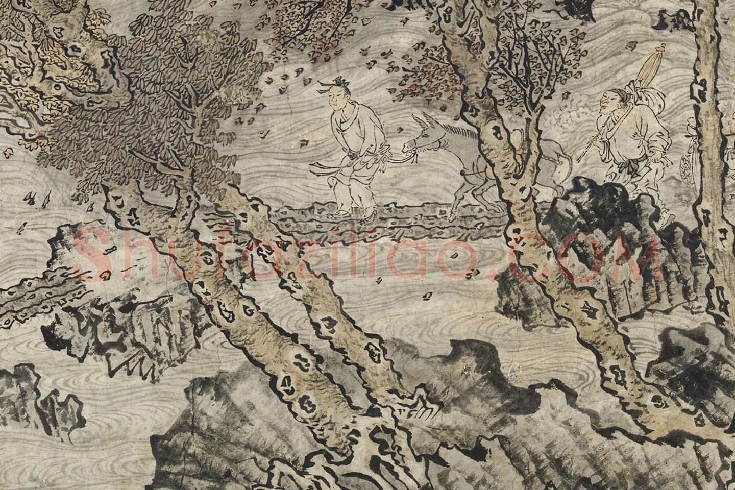 关仝《蜀山栈道图》局部 (2)