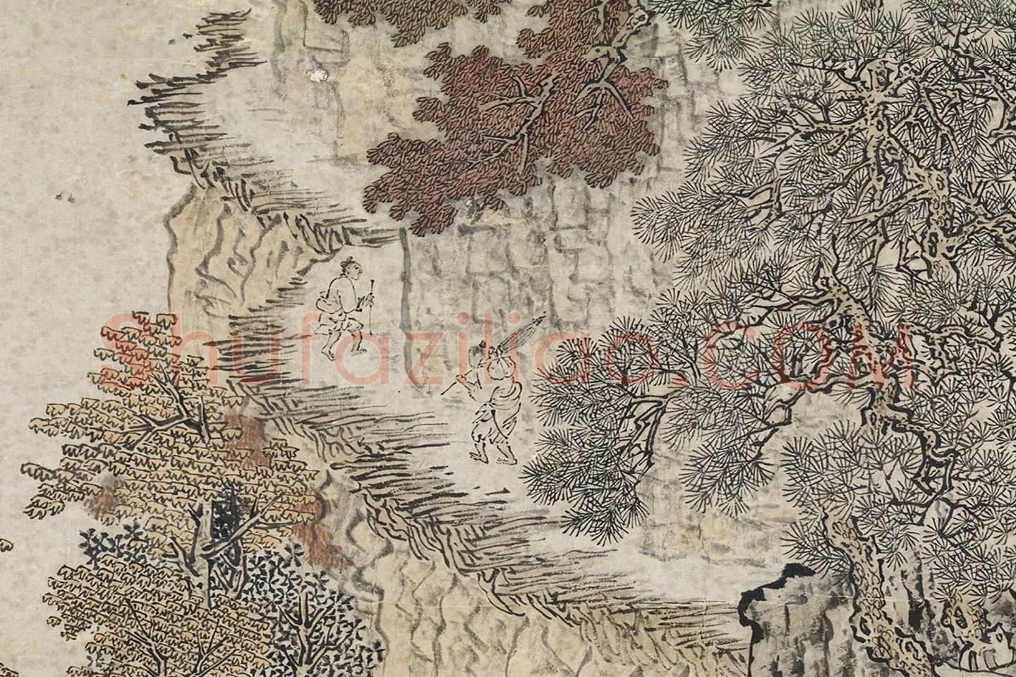 关仝《蜀山栈道图》局部 (5)