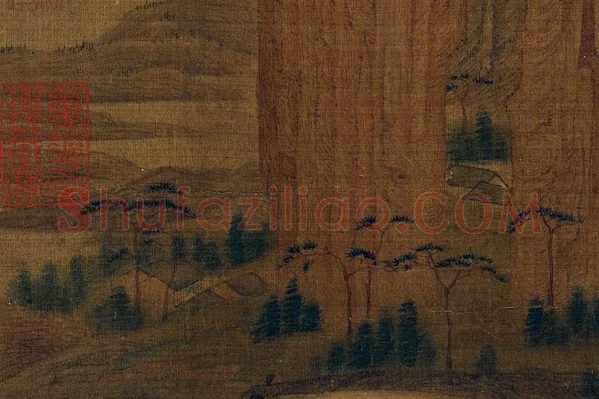 关仝《两峰插云图》局部 (1)