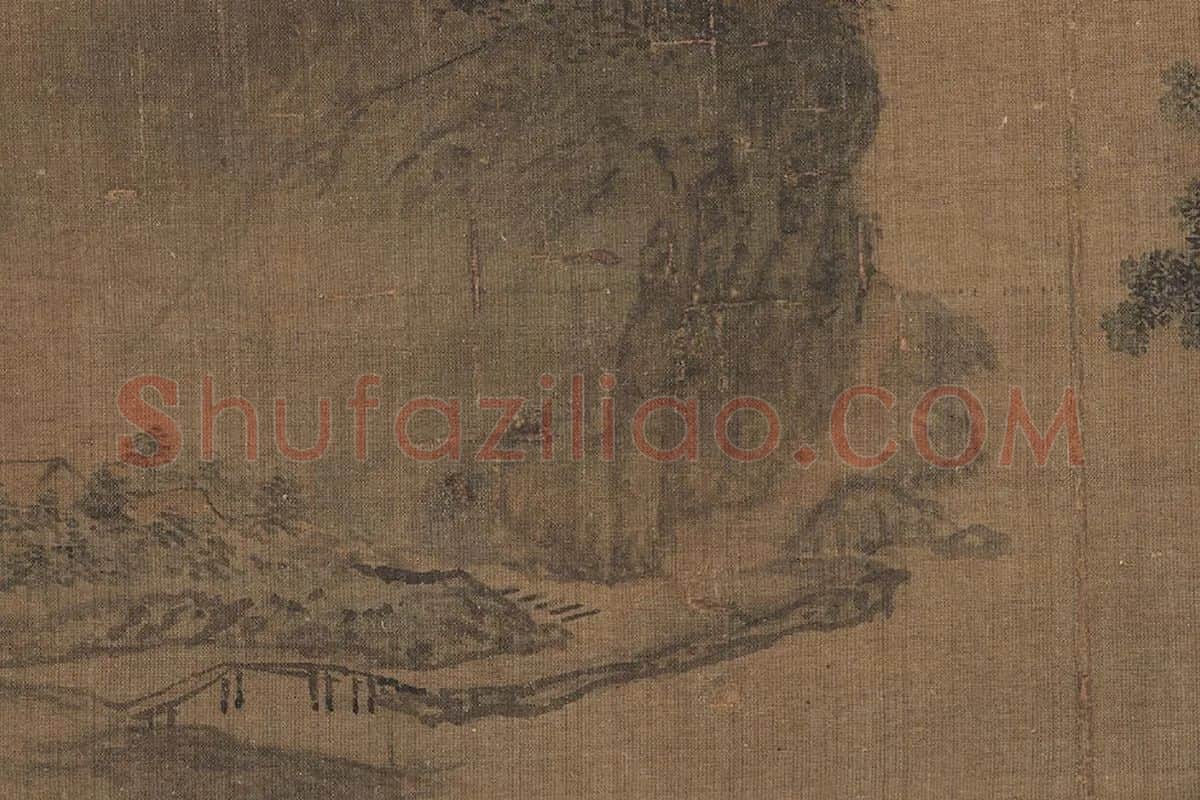 关仝山水画《待渡图》局部 (2)