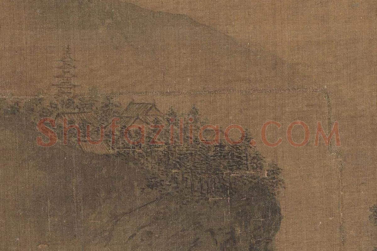 关仝山水画《待渡图》局部 (3)