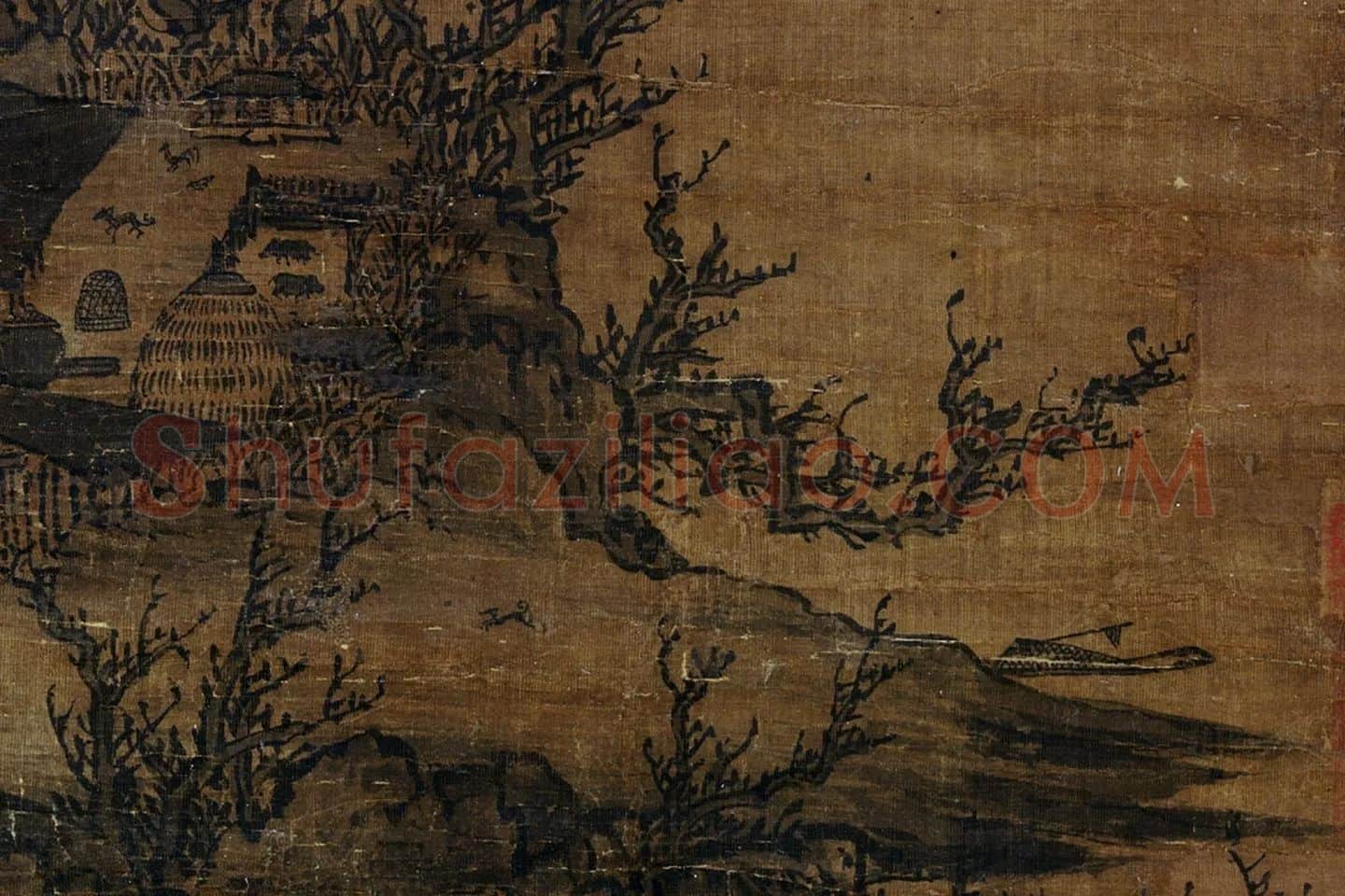 关仝《关山行旅图》局部 (2)