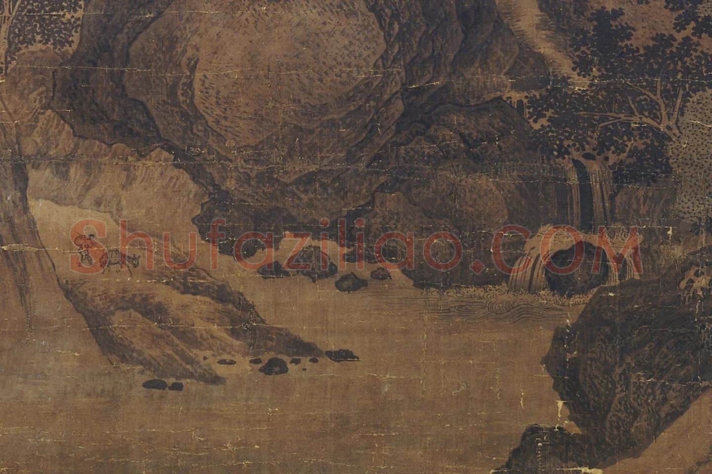 关仝山水画《山谿待渡图》局部 (1)