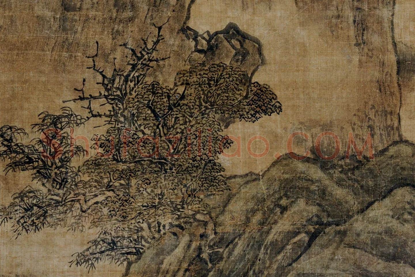 关仝山水画《秋山晚翠图》局部 (7)