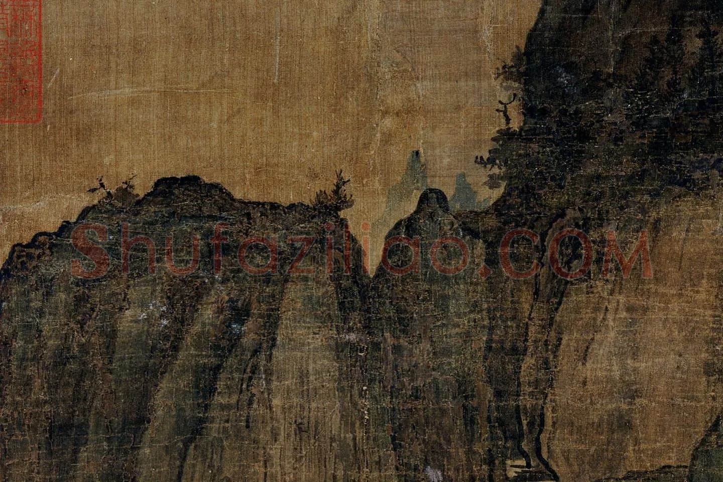 关仝山水画《秋山晚翠图》局部 (10)