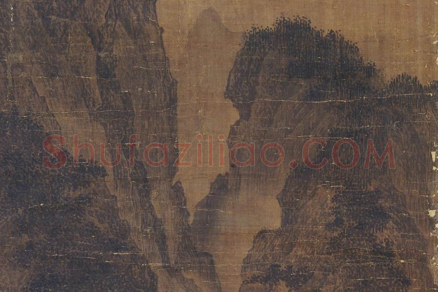 关仝山水画《山谿待渡图》局部 (6)
