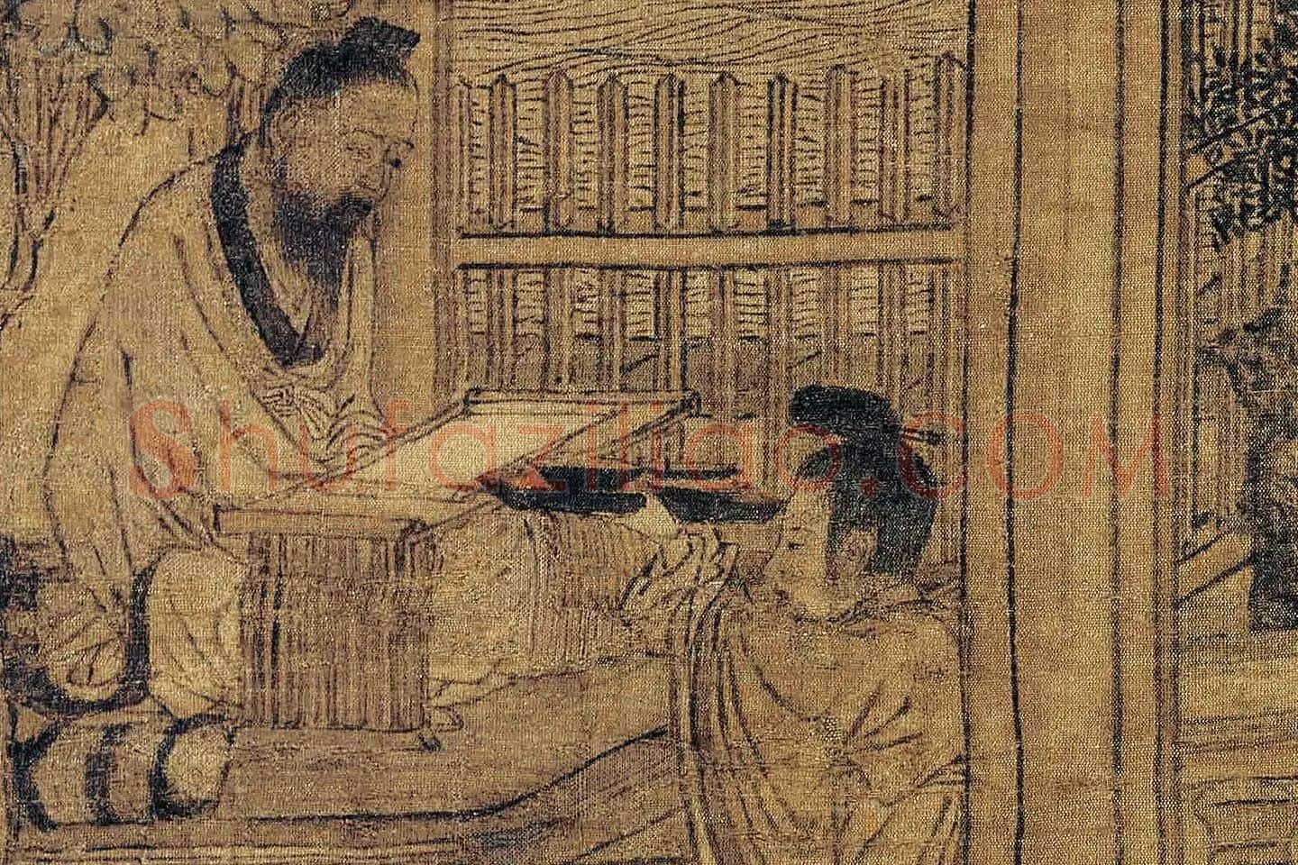 卫贤《高士图（梁伯鸾图）》高清大图局部 (1)