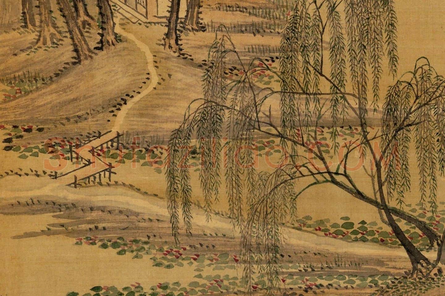 王翚仿古山水《仿赵大年水村图》局部 (1)