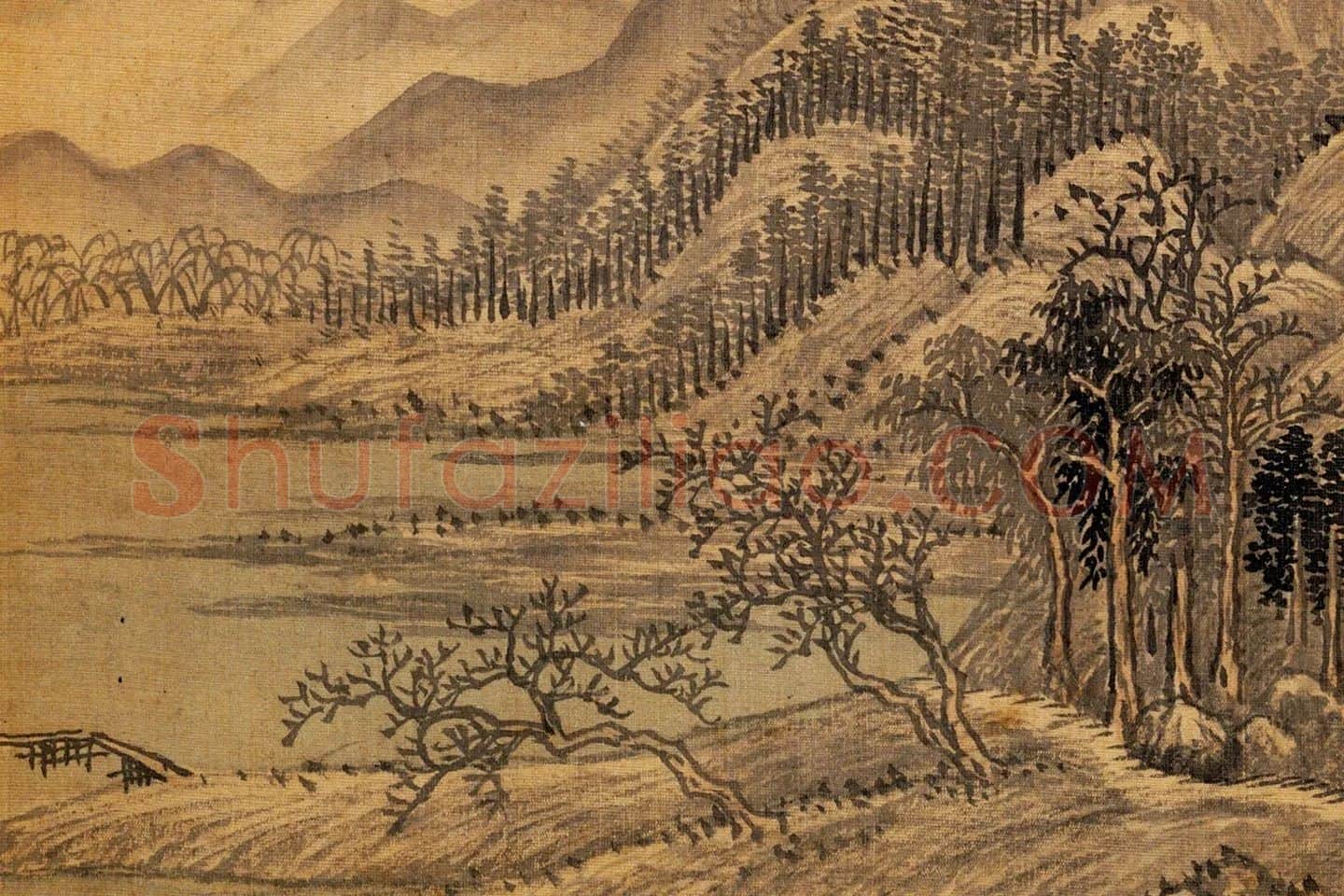 王翚山水画《江山平远图》局部 (2)