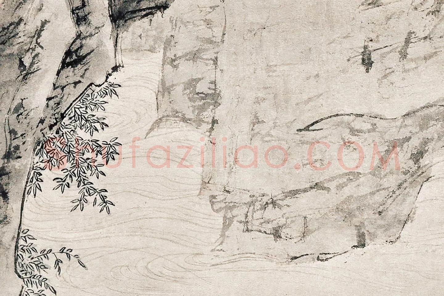 仇英山水人物画《停琴听阮图》局部 (2)