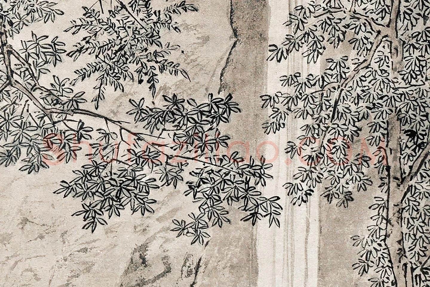 仇英山水人物画《停琴听阮图》局部 (4)