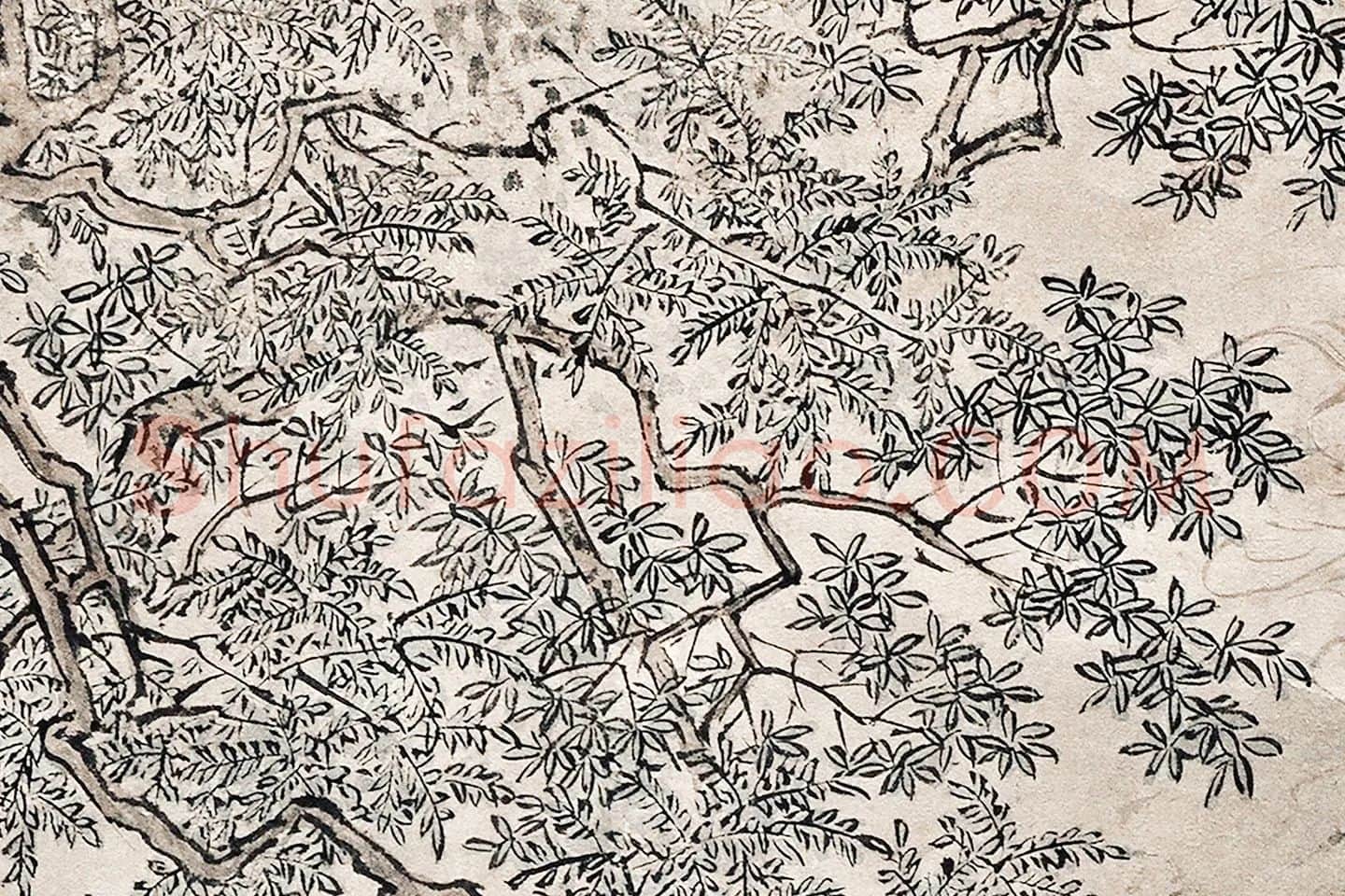 仇英山水人物画《停琴听阮图》局部 (5)