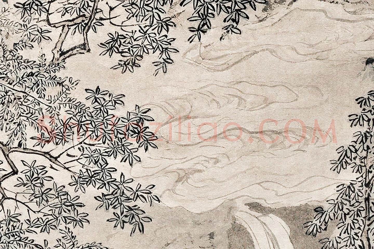 仇英山水人物画《停琴听阮图》局部 (6)
