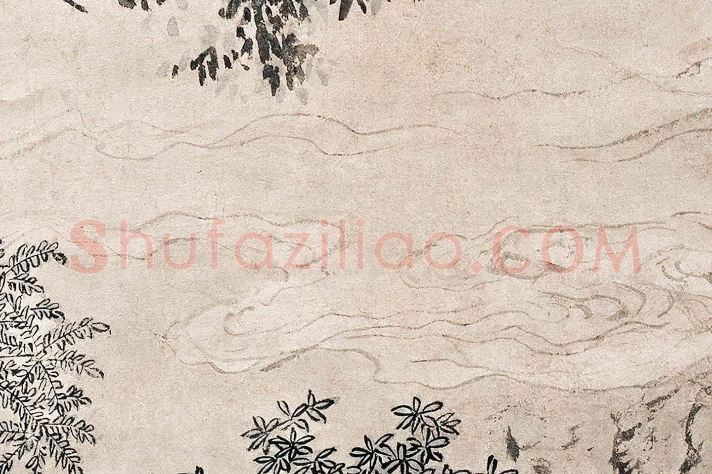 仇英山水人物画《停琴听阮图》局部 (7)